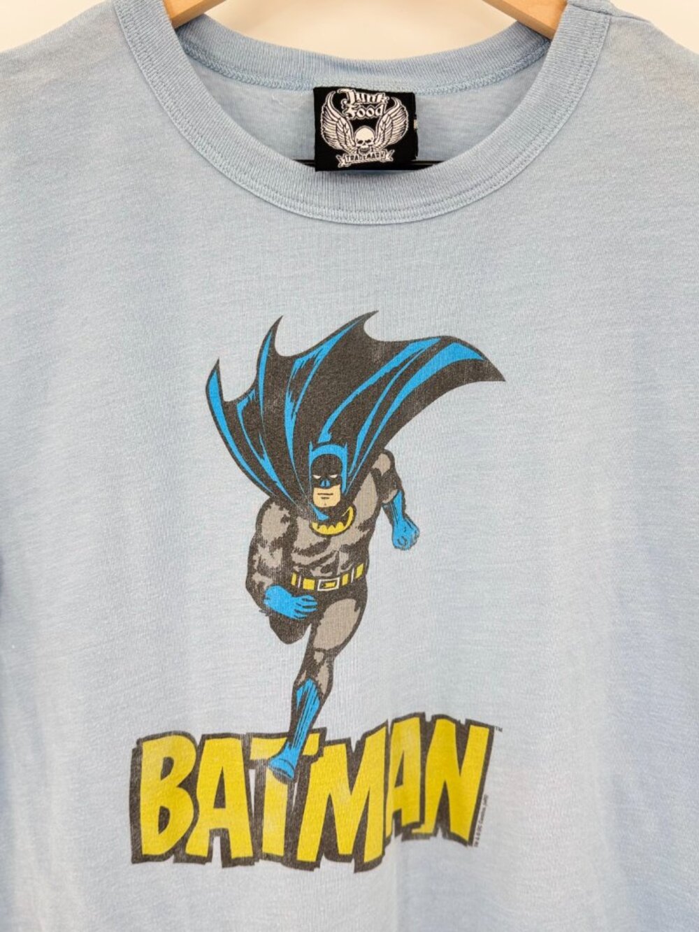 Vintage Junk Food Batman Graphic T-Shirt Mens Medium Light Blue USA Made EUC - Picture 3 of 4